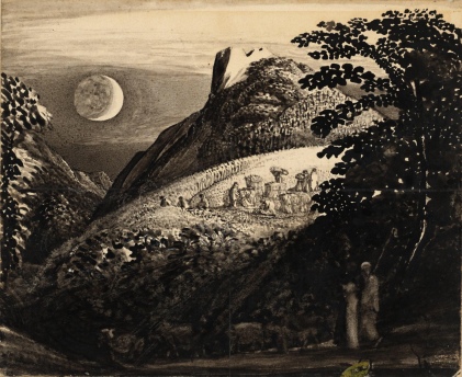 The Harvest Moon: Drawing for 'A Pastoral Scene' c.1831-2 Samuel Palmer 1805-1881 Purchased 1922 http://www.tate.org.uk/art/work/N03699